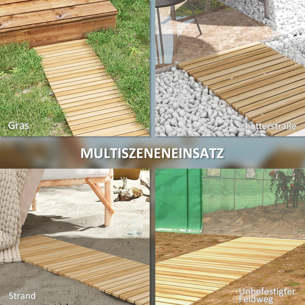 Passerella da Giardino Rotolabile ¨C zephmum ¨C Legno di Abete Naturale 120x47x1 cm