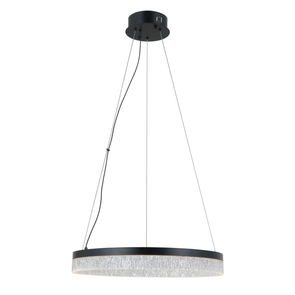 Lampada sospesa LED anello nera Pantal Italux