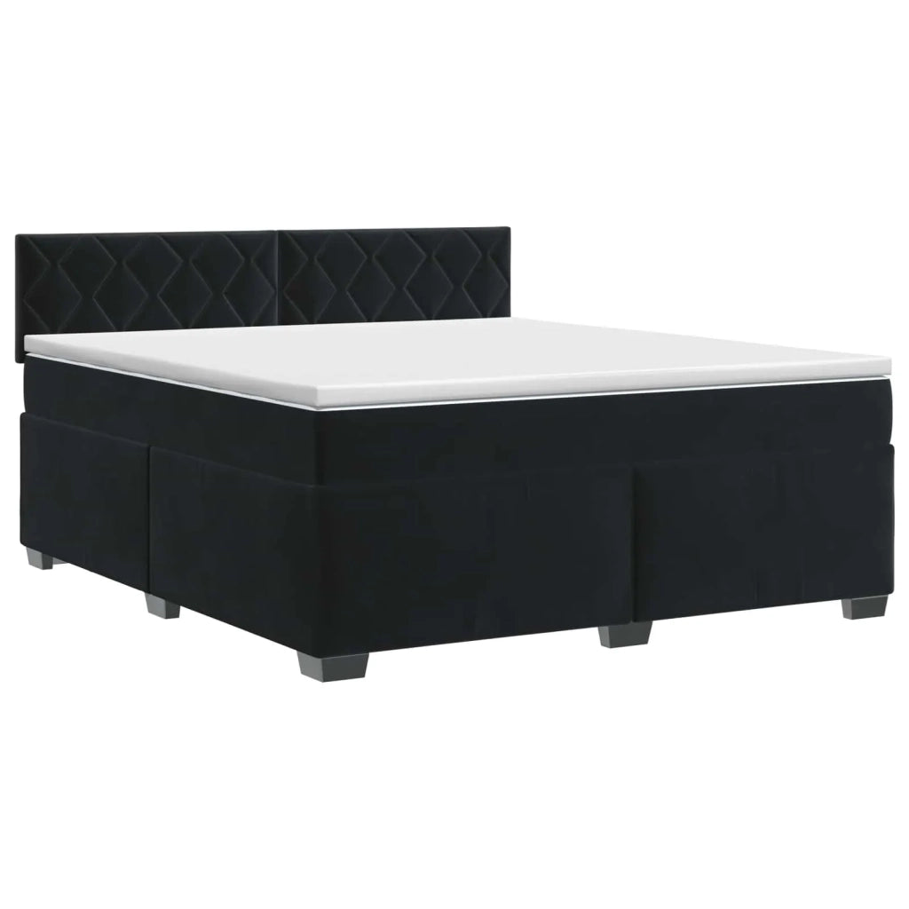 Letto box spring con materasso Nero 180 x 200 cm Velluto 3450772