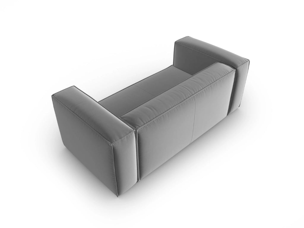 Cosmopolitan Design - Divano "Mackay" 2 posti in velluto grigio chiaro 