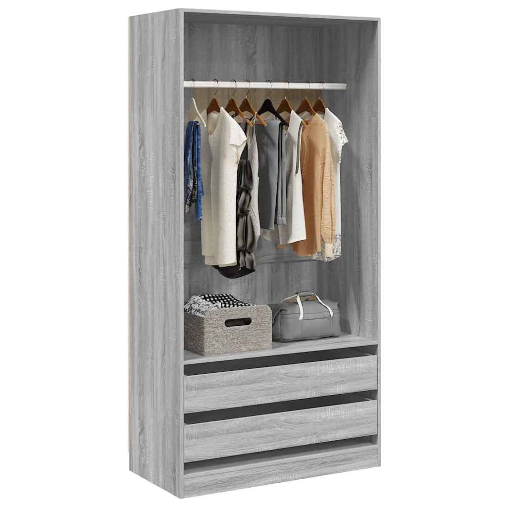 Armadio Grigio Sonoma 100x50x200 cm in Legno Multistrato CFW8474900