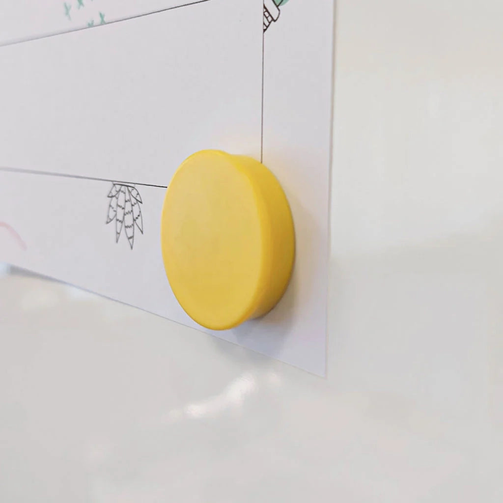 Kit 10 magneti Colorati per lavagne bacheche frigorifero - Giallo