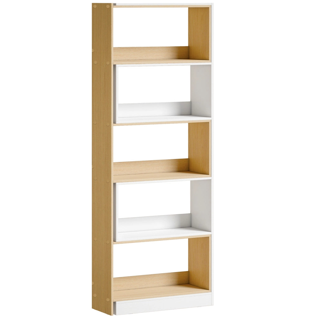 LIBRERIA angolare 350° 111,5 x 23,8 x 163,7 cm in truciolato naturale/bianco