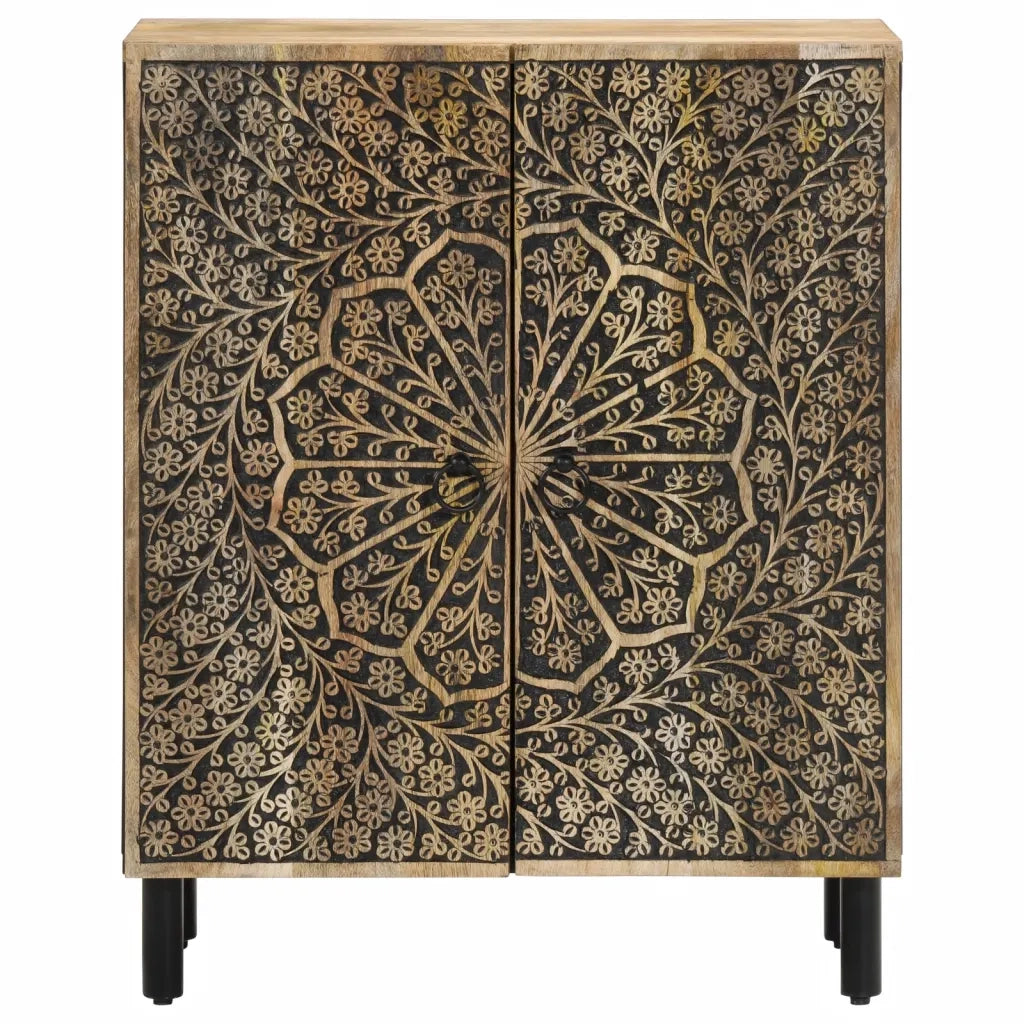 Credenza-Buffet-Armadio da cucina 60x33x75 cm in Legno Massello di Mango 840332