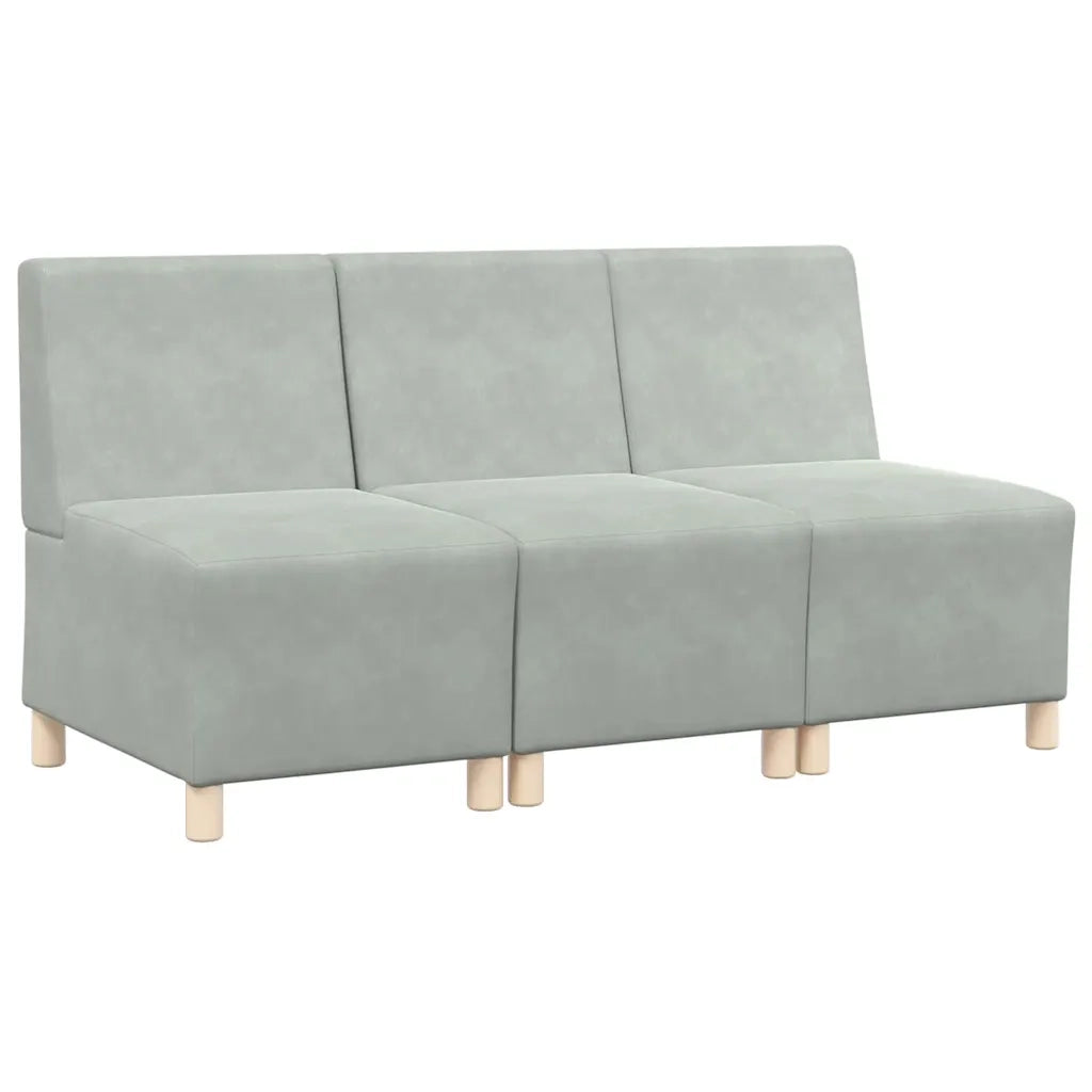 Unità di Divano Modulare Senza Braccioli 3 pcs Grigio chiaro 3399803