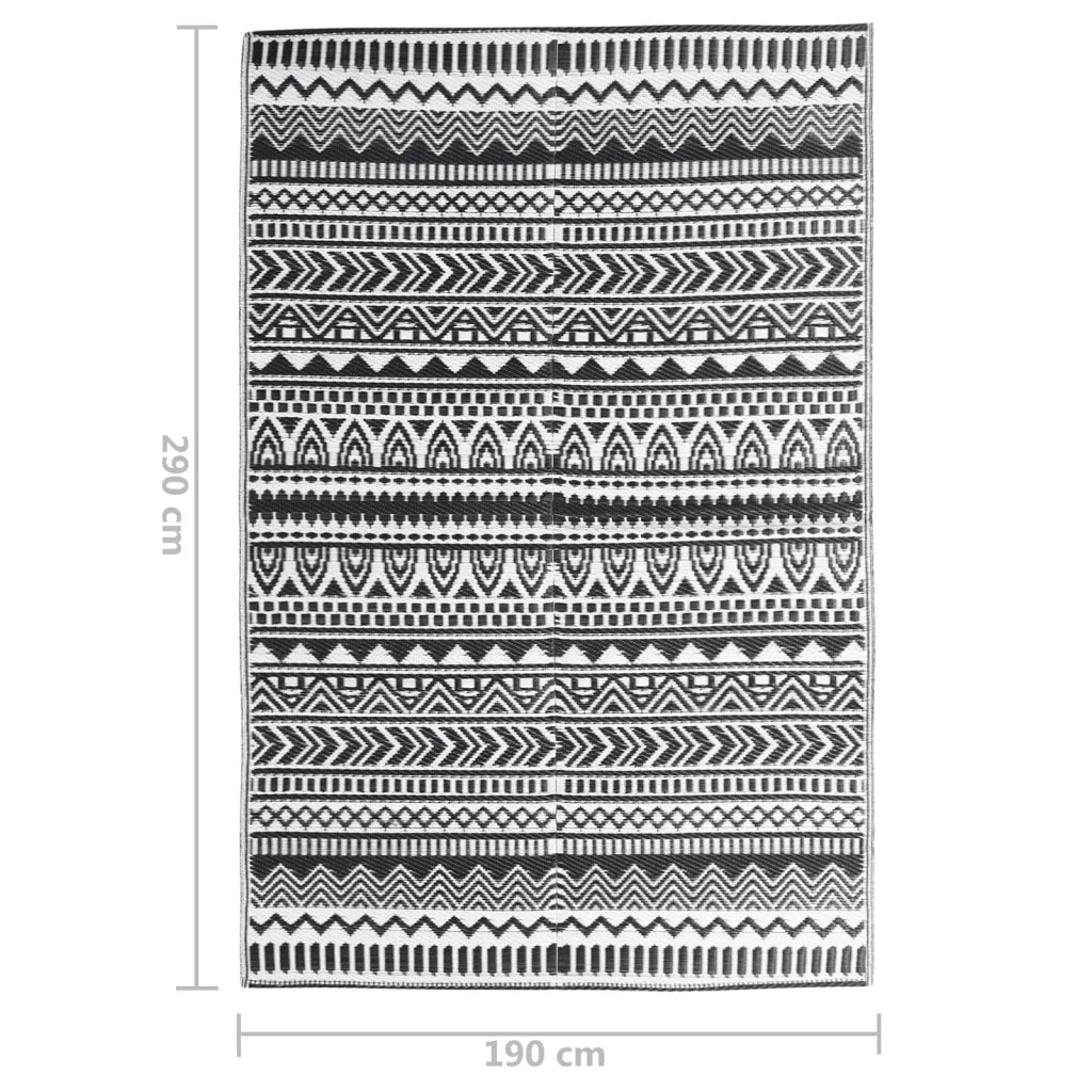 Tappeto da Esterni ARAKIL Nero 190x290 cm in PP CFW5122746