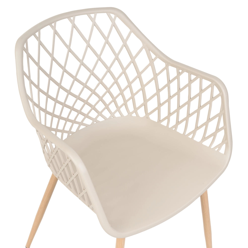 Set di 2 sedie da pranzo beige materiale sintetico aperto stile moderno soggiorno stile scandinavo