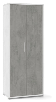 ARMADIO 2 ANTE H182 L71 P41 cm STRUTTURA BIANCO FRONTALE CEMENTO SARMOG Db354k