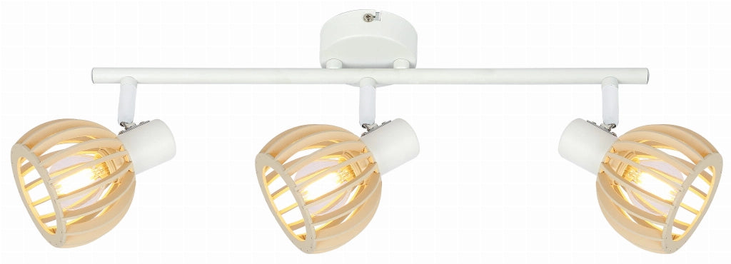 Plafoniera Candellux ATARRI bianca/legno MDF 3xE14 58cm