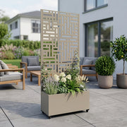 Fioriera con Spalliera Bernalda a 4 Rotelle 190 x 82 x 38 cm - Acciaio Cachi casa.pro