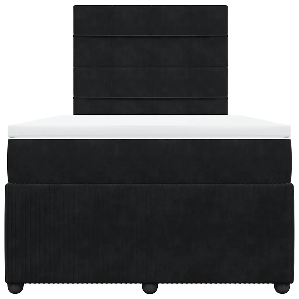 Giroletto a Molle con Materasso Nero 120x190 cm in Velluto 3294588