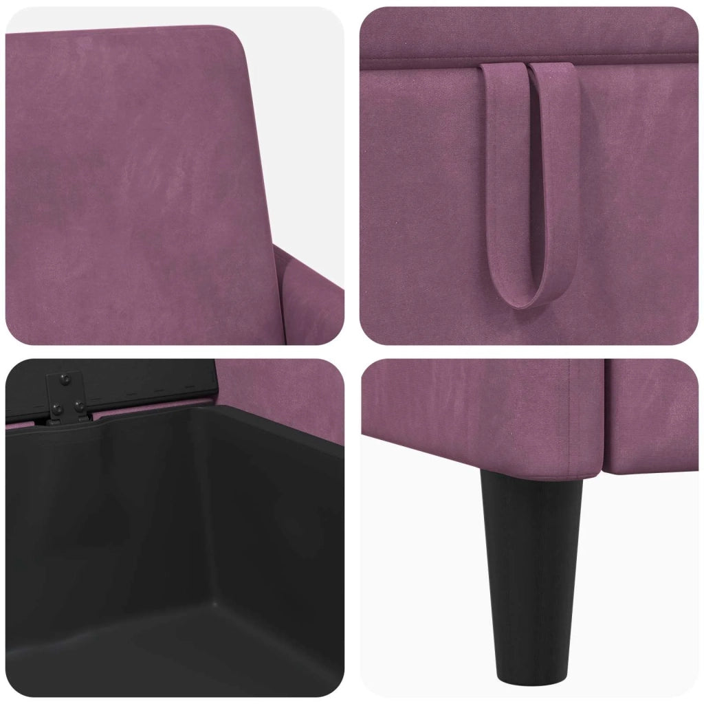Set di Divani con Storage 2 pz Viola Poliestere 3429259