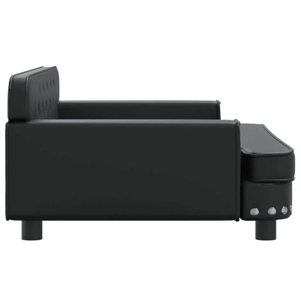 Cuccia per cani comoda cesta da divano 90 x 53 x 30 cm similpelle nera 02_0042980