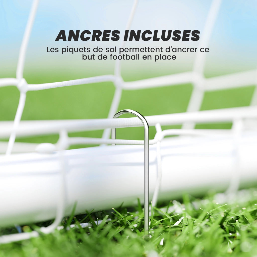 Set da calcio con rete ¨C zephmum ¨C PVC 2.4x1.8m bianco