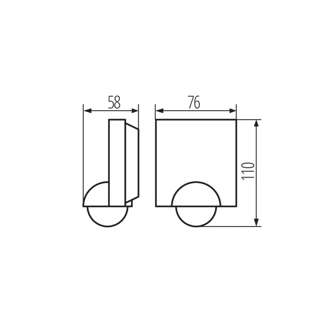 Sensore movimento esterno nero IP54 PIR Kanlux 37369