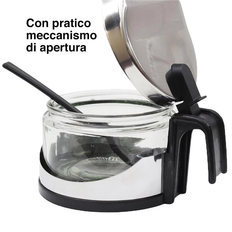 KIT SET 2PZ MAURY'S CONDÌ FORMAGGIERA DA TAVOLA CON CUCCHIAINO IN ACCIAIO INOX