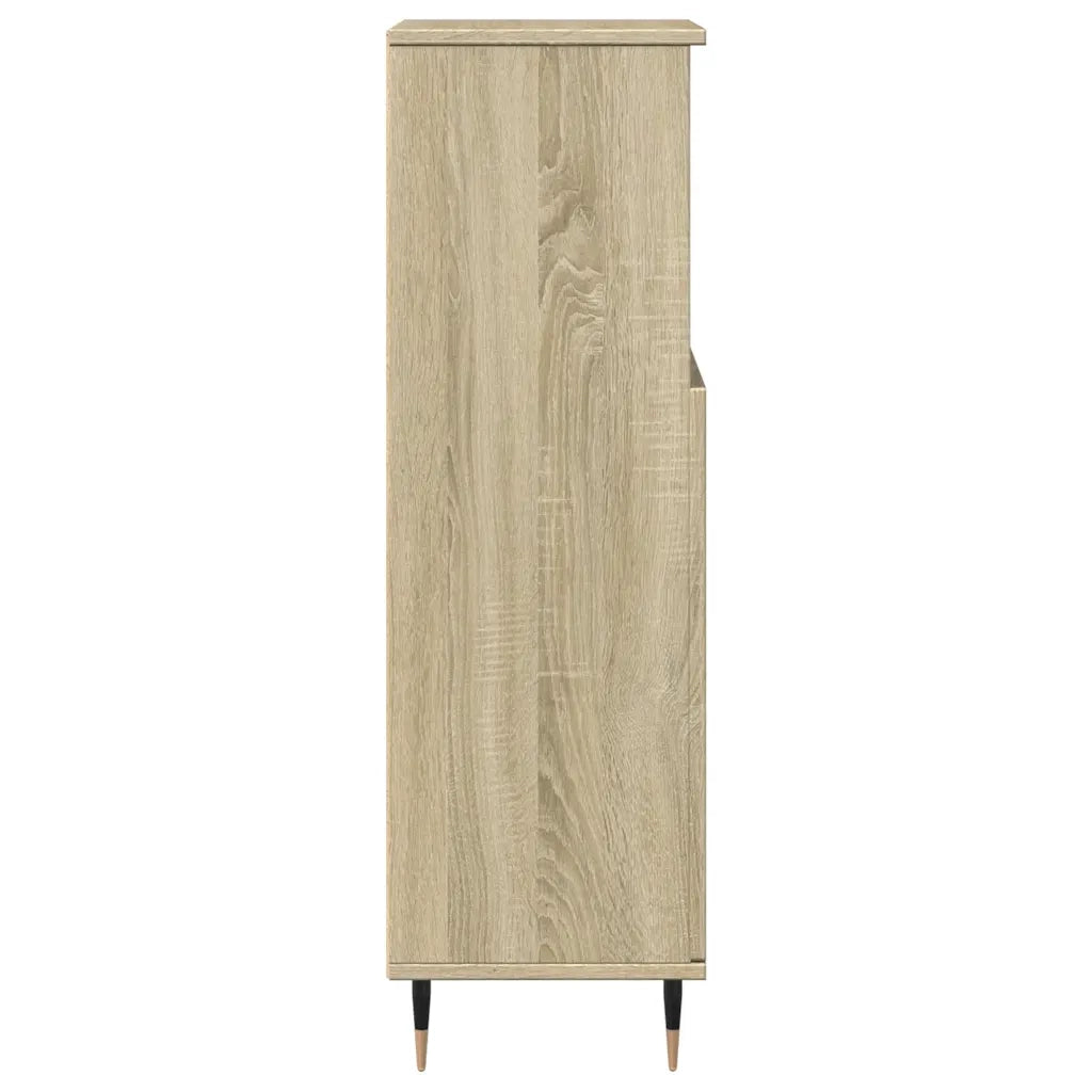 Armadietto da Bagno Rovere Sonoma 30x30x100cm Legno Multistrato 849670
