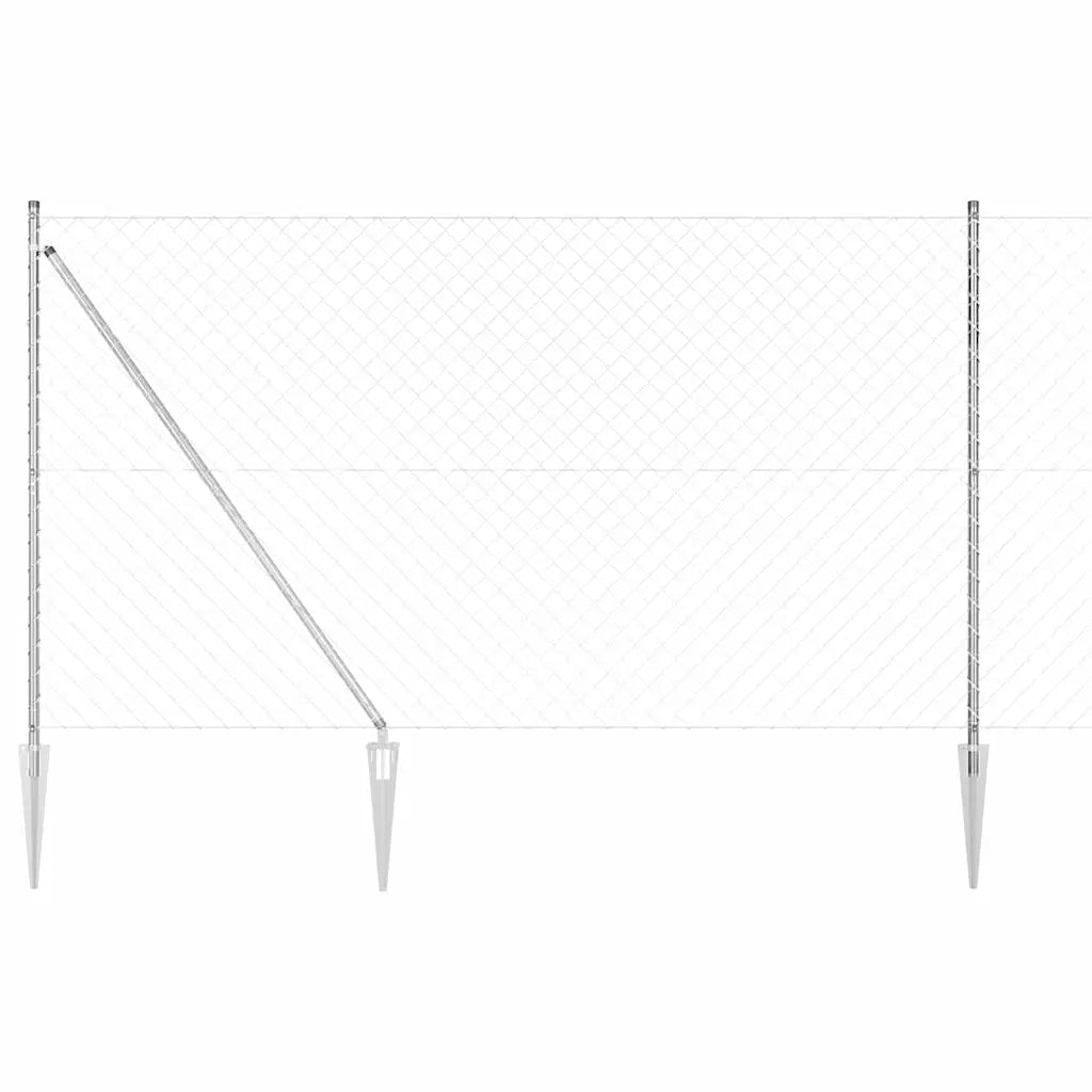Palo della recinzione | Pannello per recinzione Argento 10 x 1,6 m (rete 60 x 60 mm)