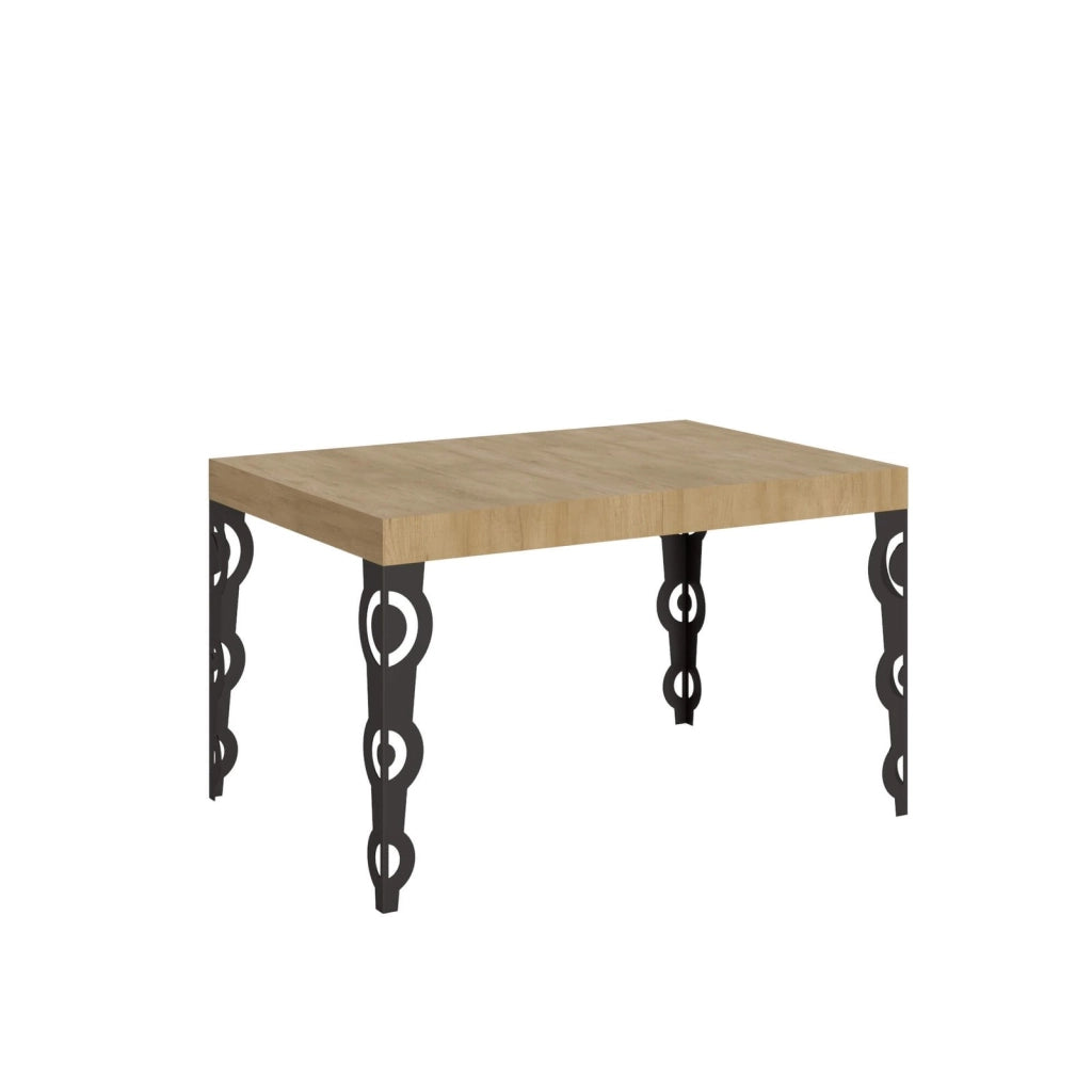 Tavolo allungabile 120/380x90 cm Karamay quercia natura gambe antracite