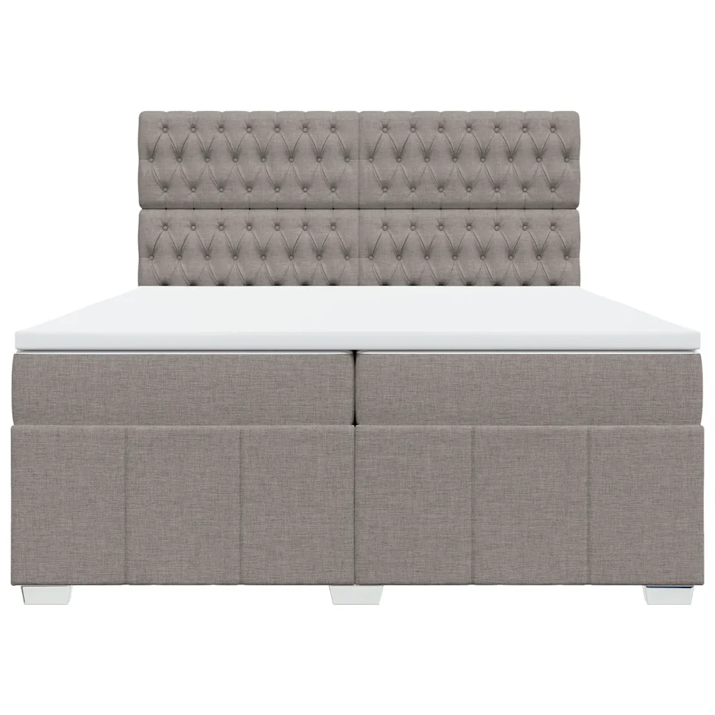 Giroletto a Molle con Materasso Tortora 200x200 cm in Tessuto