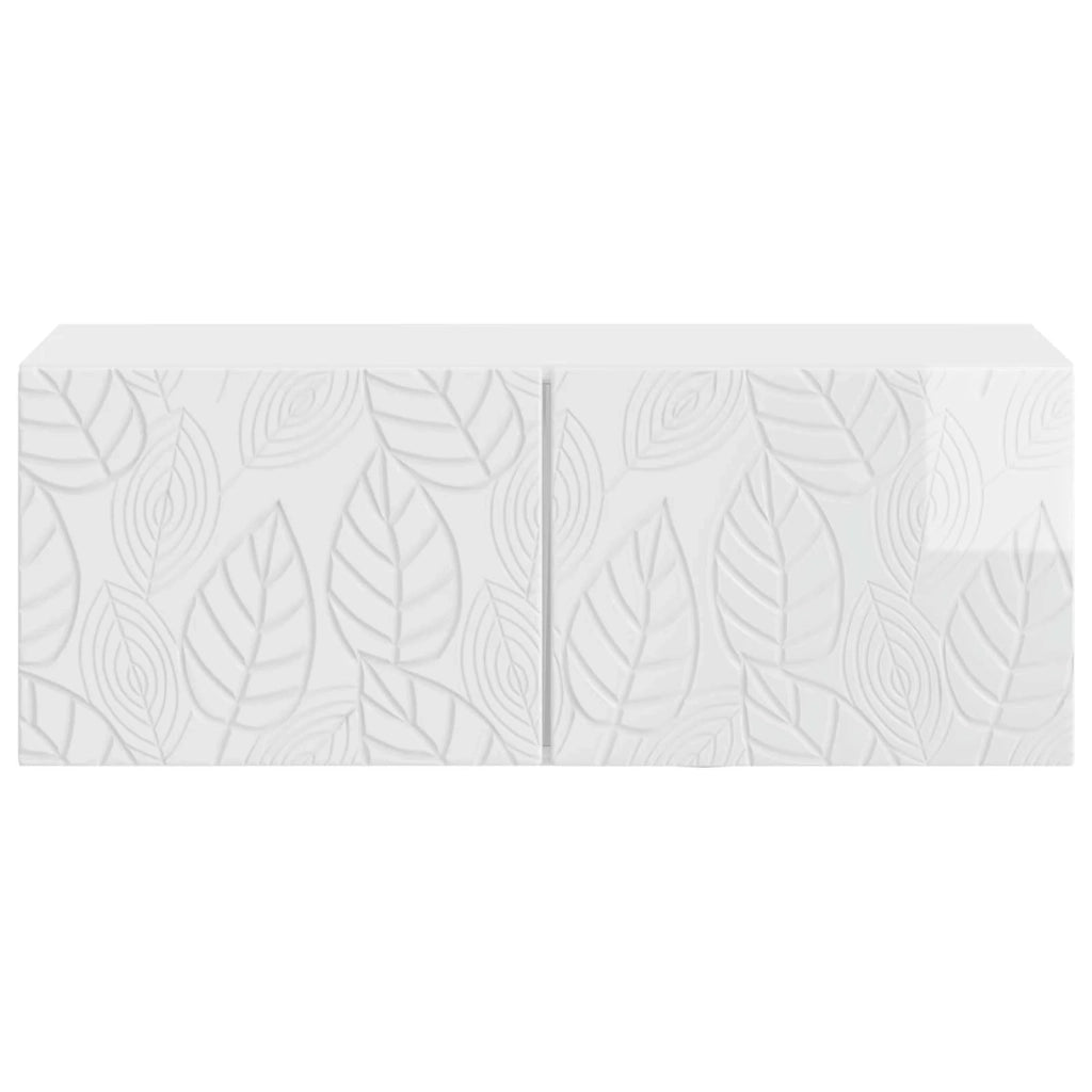 Mobile Porta TV da Muro 59,5 x 41 x 30 cm Bianco Lucido 898849