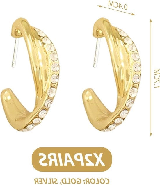Orecchini a Dama in Oro - Orecchini Oro con Acciaio Inox - Regalo Perfetto per Donna