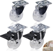 Set di 4 ruote per mobili - con freno - senza freno - 50 mm - capacità di carico 160 kg - 360 gradi di rotazione - mobili da tavolo - tavoli da salotto .