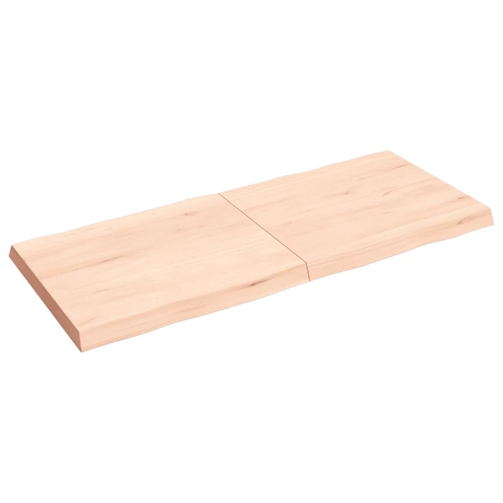 Piano per Tavolo 140x60x(2-6) cm Rovere Non Trattato Bordi Vivi 363901