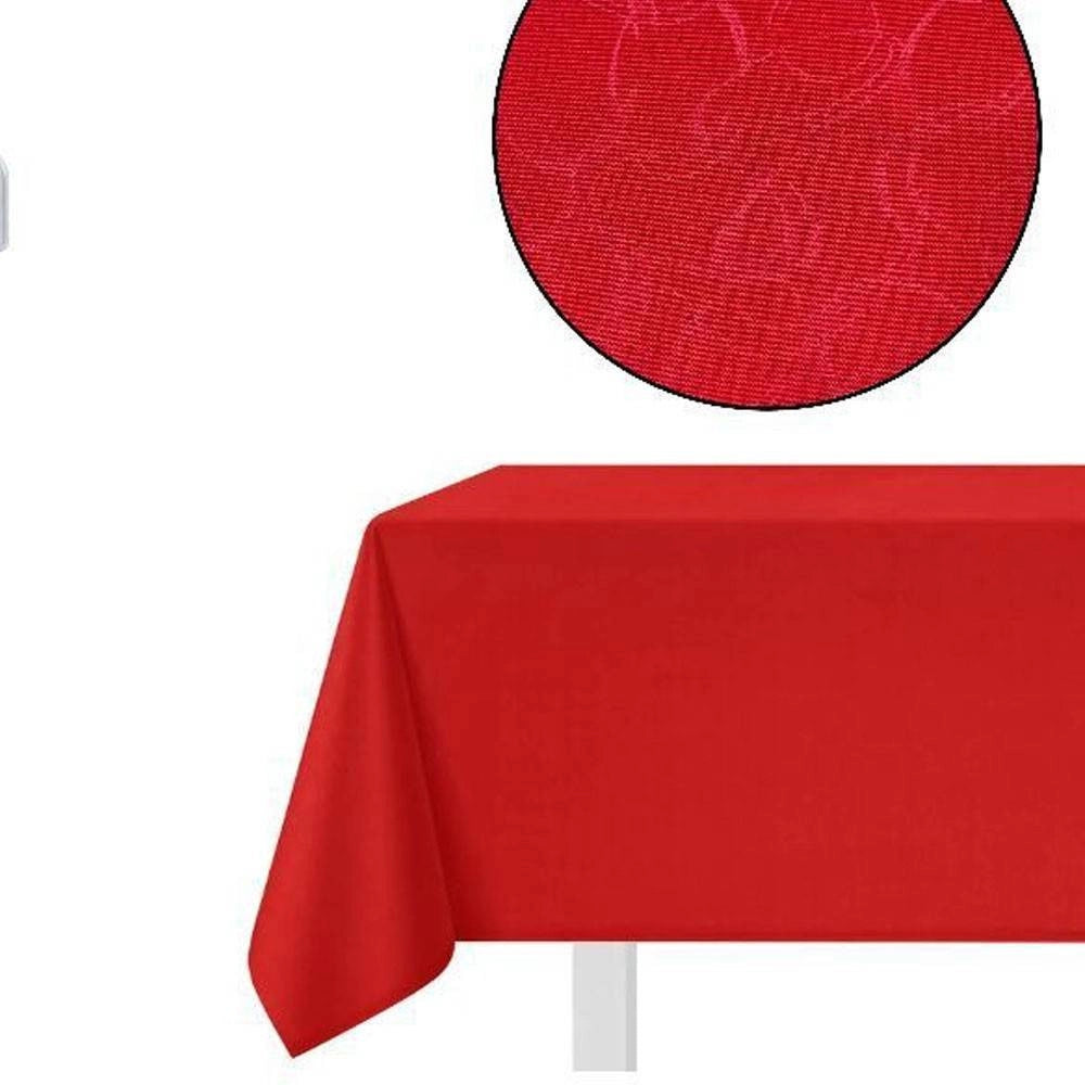 Trade Shop - Tovaglia Natalizia Tessuto Rosso Tinta Unita Natale Capodanno 6 Posti 140x180cm -