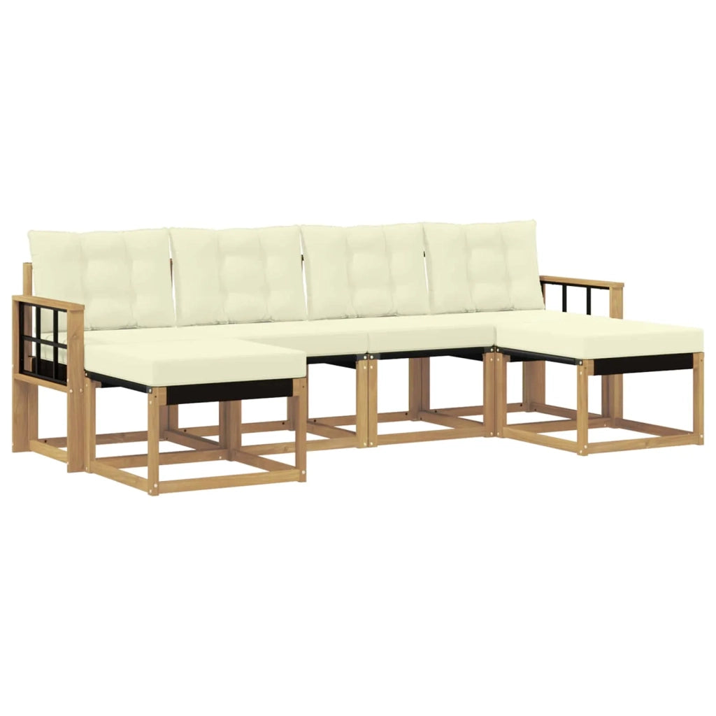 Set di divani da esterno 6 pz Bianco e Crema 3389744