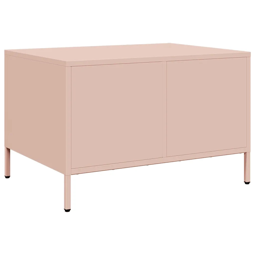 Tavolino Rosa 68,5x50x43,5 cm in Acciaio Laminato a Freddo