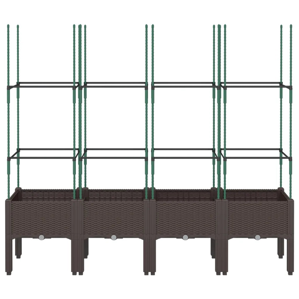 Fioriera da Giardino con Traliccio Marrone 160x40x142,5cm in PP 367965
