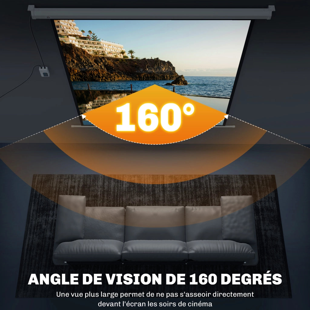 Schermo di proiezione motorizzato 85 pollici 4K HD ¨C zephmum ¨C montaggio a parete o soffitto con telecomando