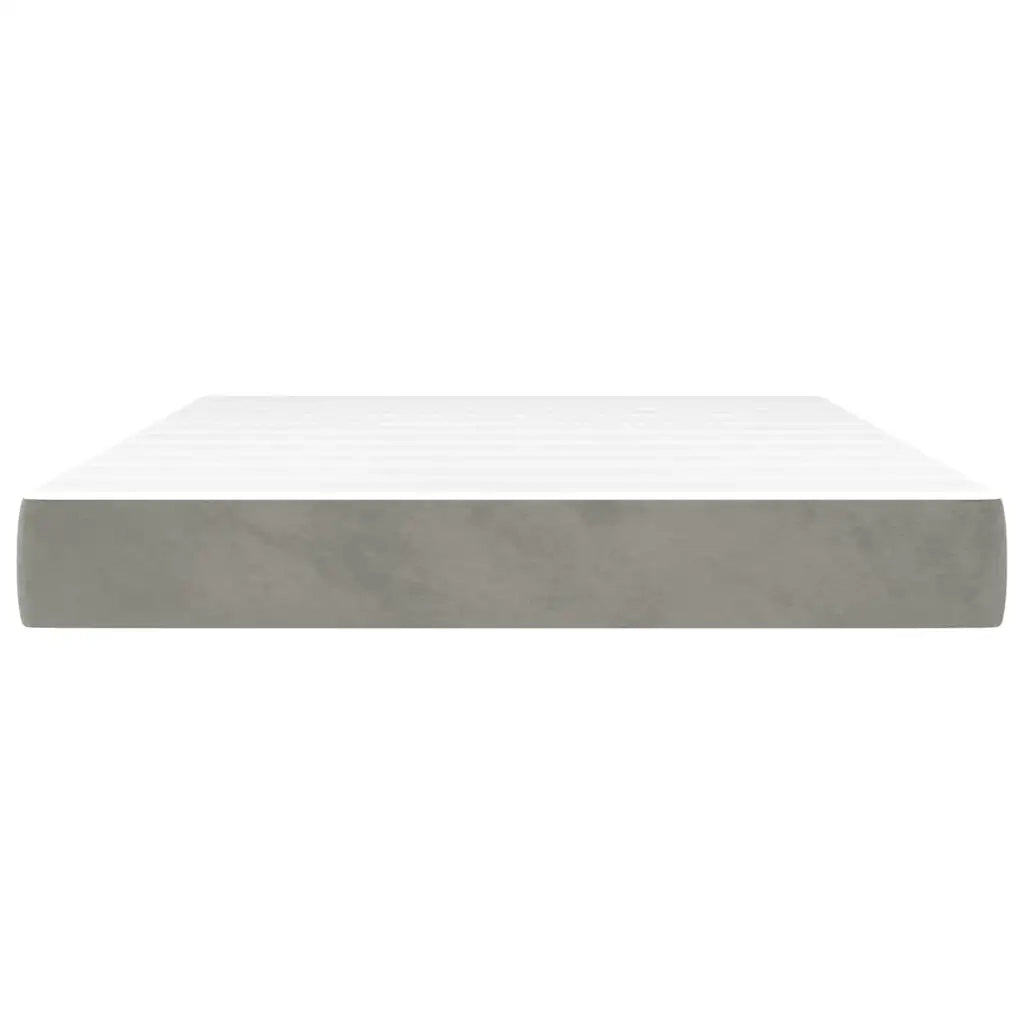 Materasso a Molle Insacchettate Rigidità Media Grigio Chiaro 140x220x20 cm in Velluto 4016618