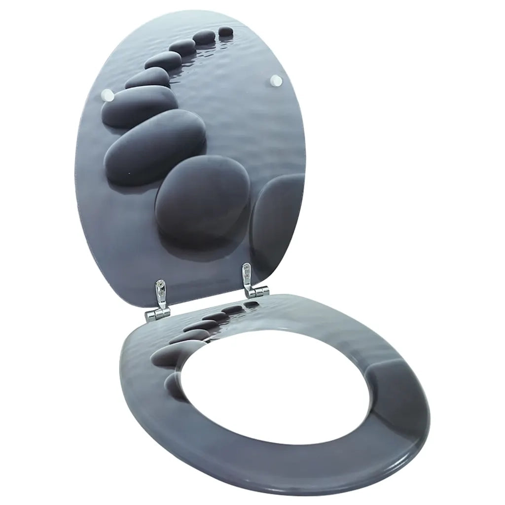 Sedile WC in MDF con Coperchio Design Pietre cod mxl 53164