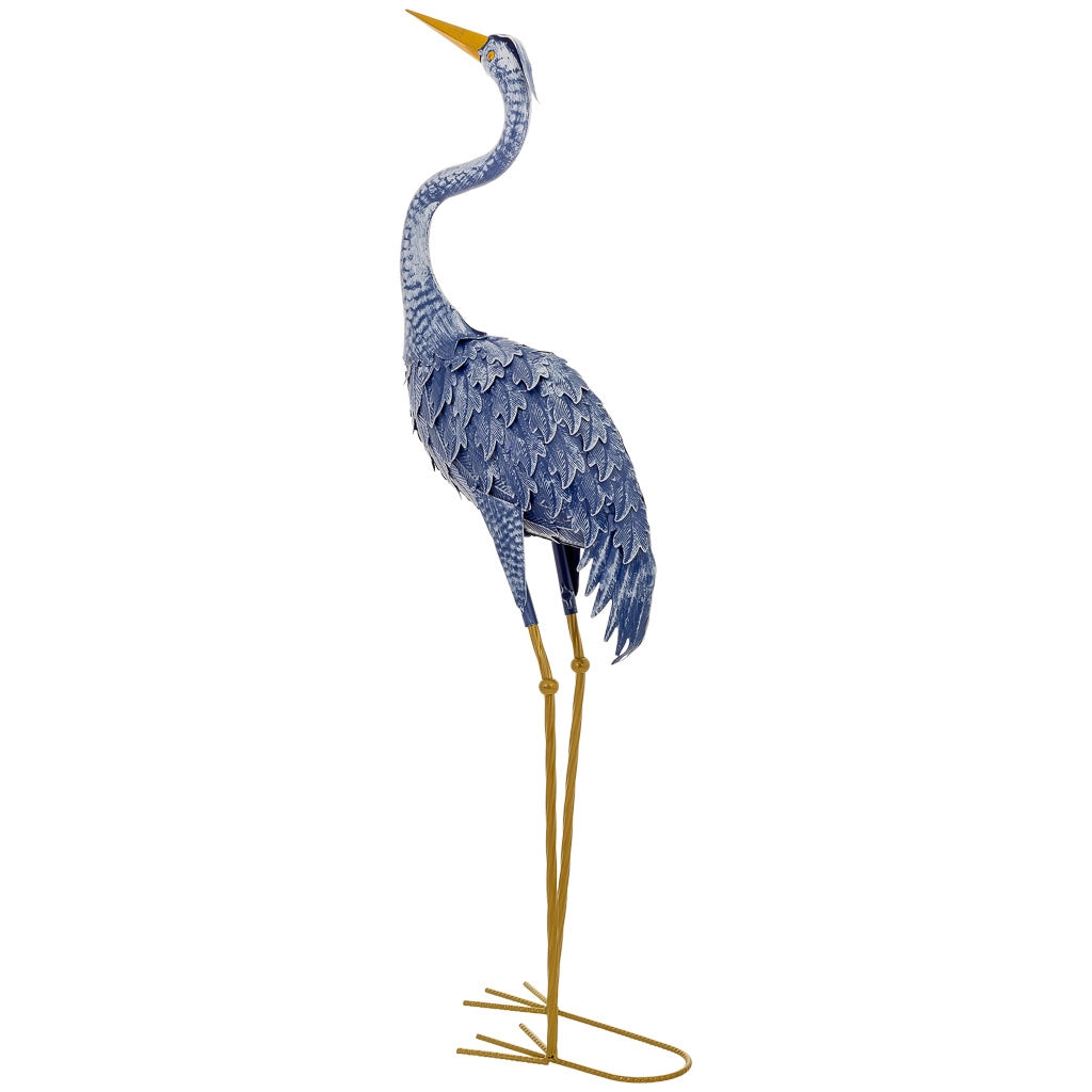 Figura decoración de metal azul 26x20x92h cm