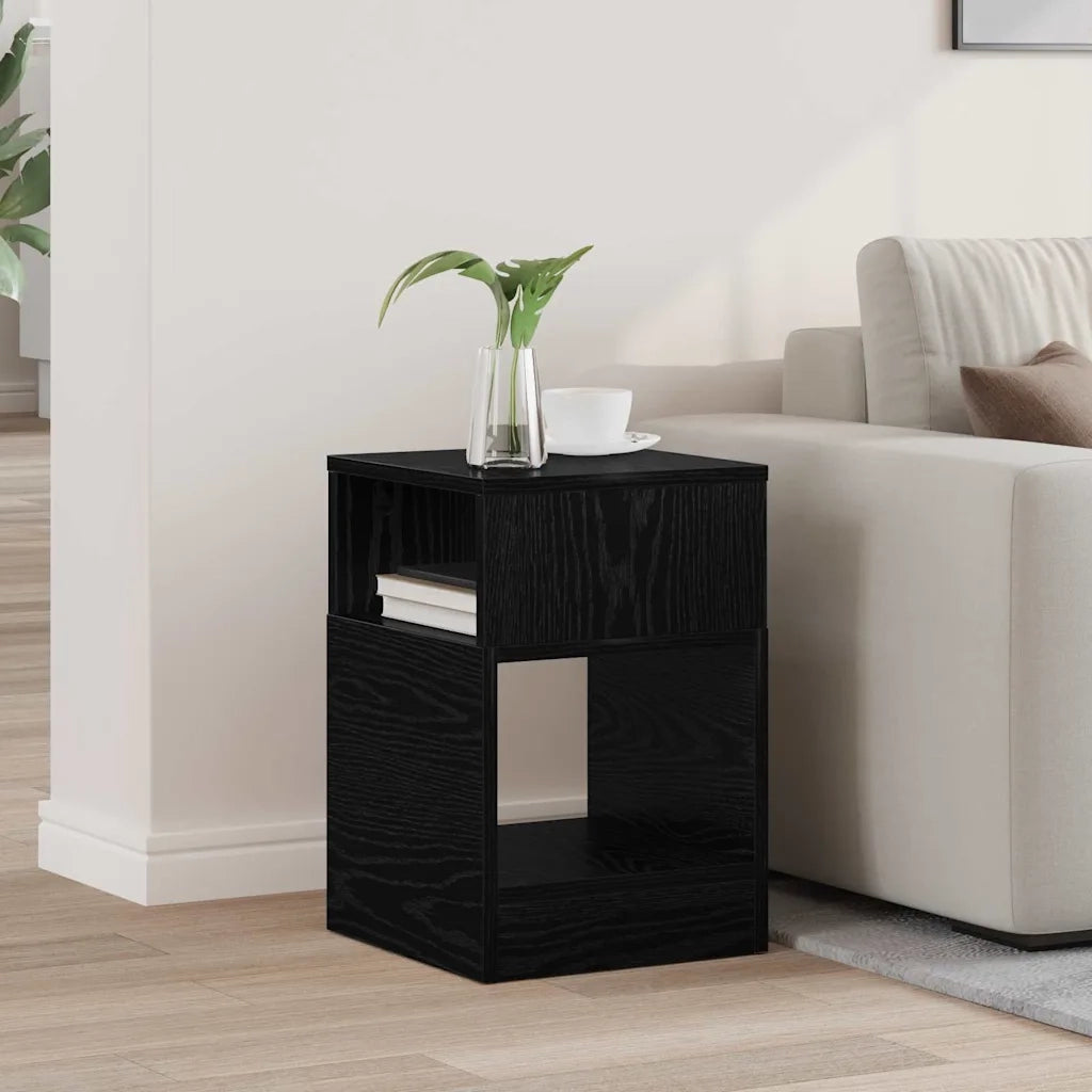 Tavolino Rovere Nero 30,5 x 30 x 45 cm Legno multistrato