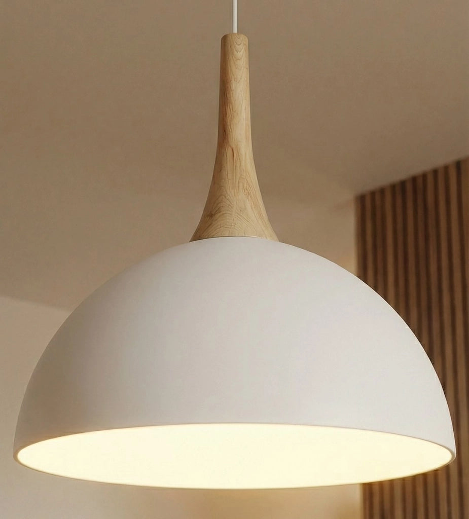 Lampada sospesa NAUTICA bianca legno 1xGX53 Emibig
