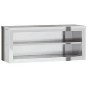 Armadietto a Muro | Mobile Cucina da Parete con Ripiano in Acciaio Inossidabile
