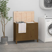 Contenitore per Bucato Ambra 88,5x44x76 cm Legno Massello Pino 823582