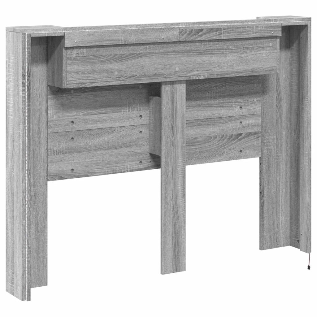 Testata con Mobile e LED Sonoma grigia 140 x 16,5 x 103,5 cm 8006565