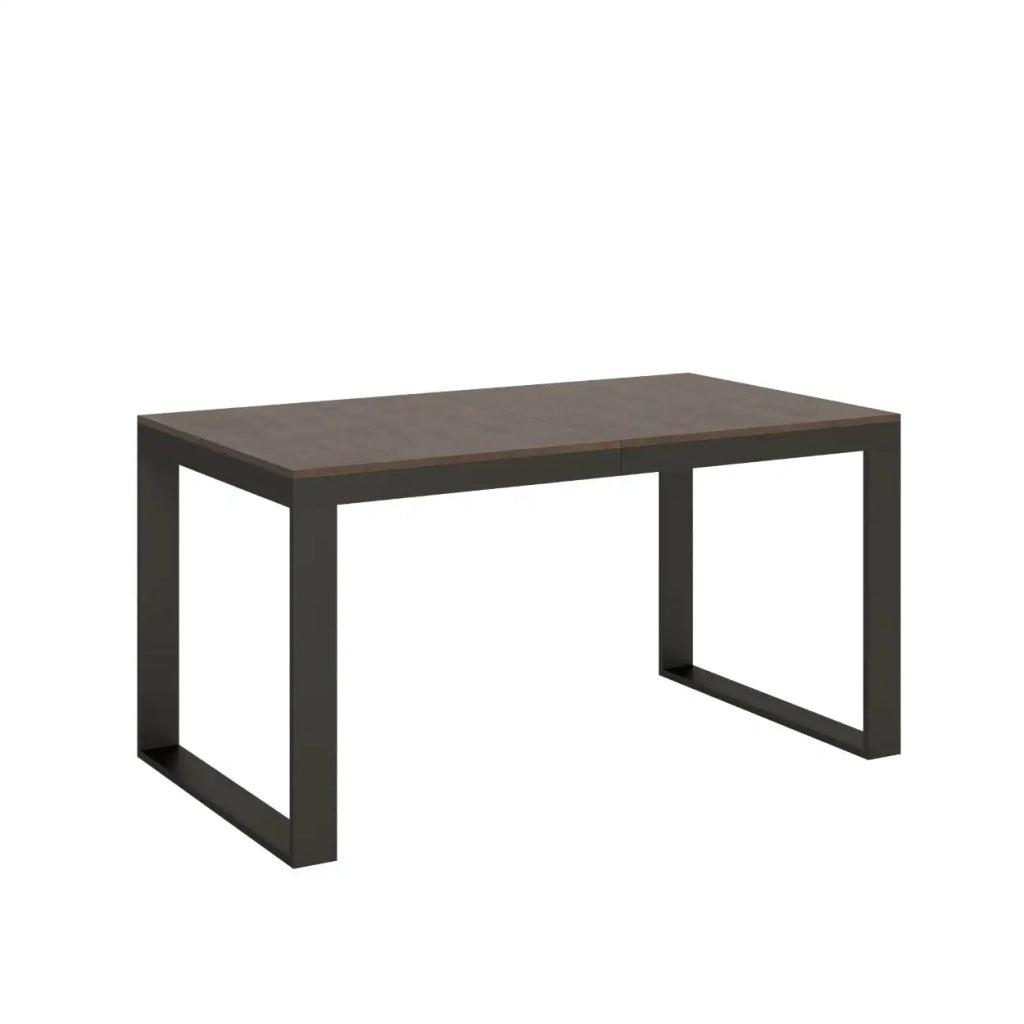 Tavolo allungabile 160/264x90 cm Tecno Evolution colore noce telaio e gambe antracite