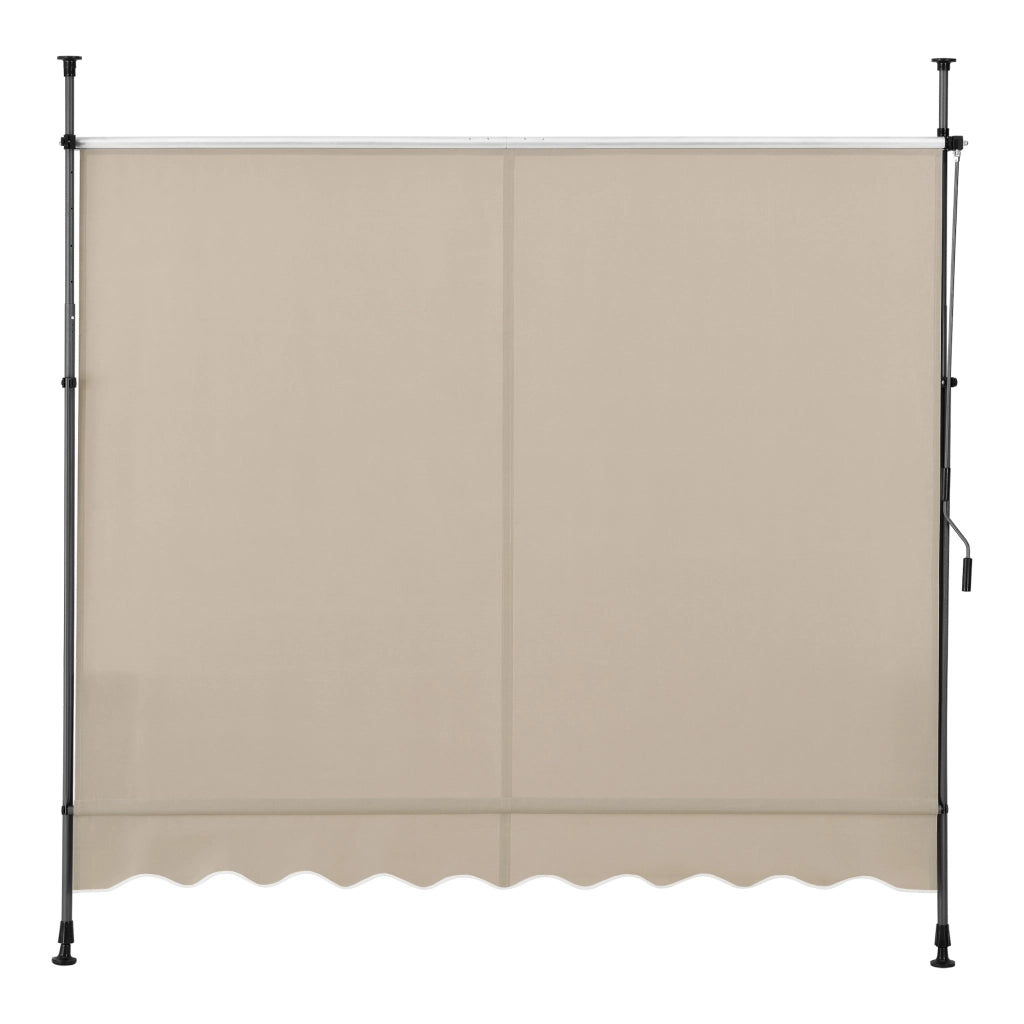 Tenda da Sole a Muro con Pali di Supporto Telescopici Parasole 350 x 120 cm (LxP) color Sabbia pro.tec