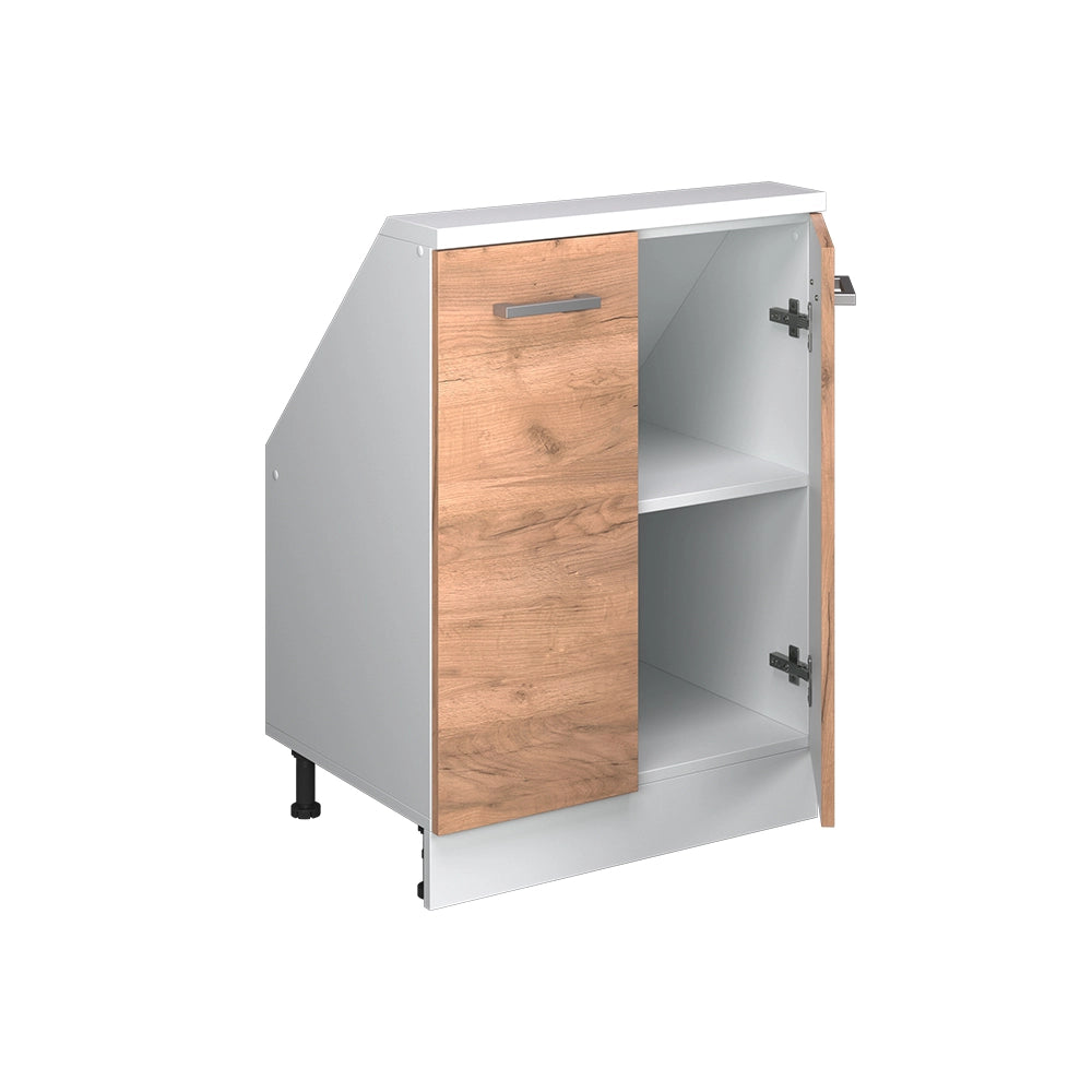 Mobile cucina sottotetto R-Line Rovere dorato/Bianco 60 cm con 2 porte Vicco