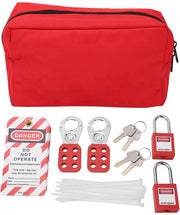 Set di marcatura sicura con chiusura a clip e taschino per chiavi - etichette descrittive - resistente alle corrosioni e alle alte temperature - set di blocco sicuro