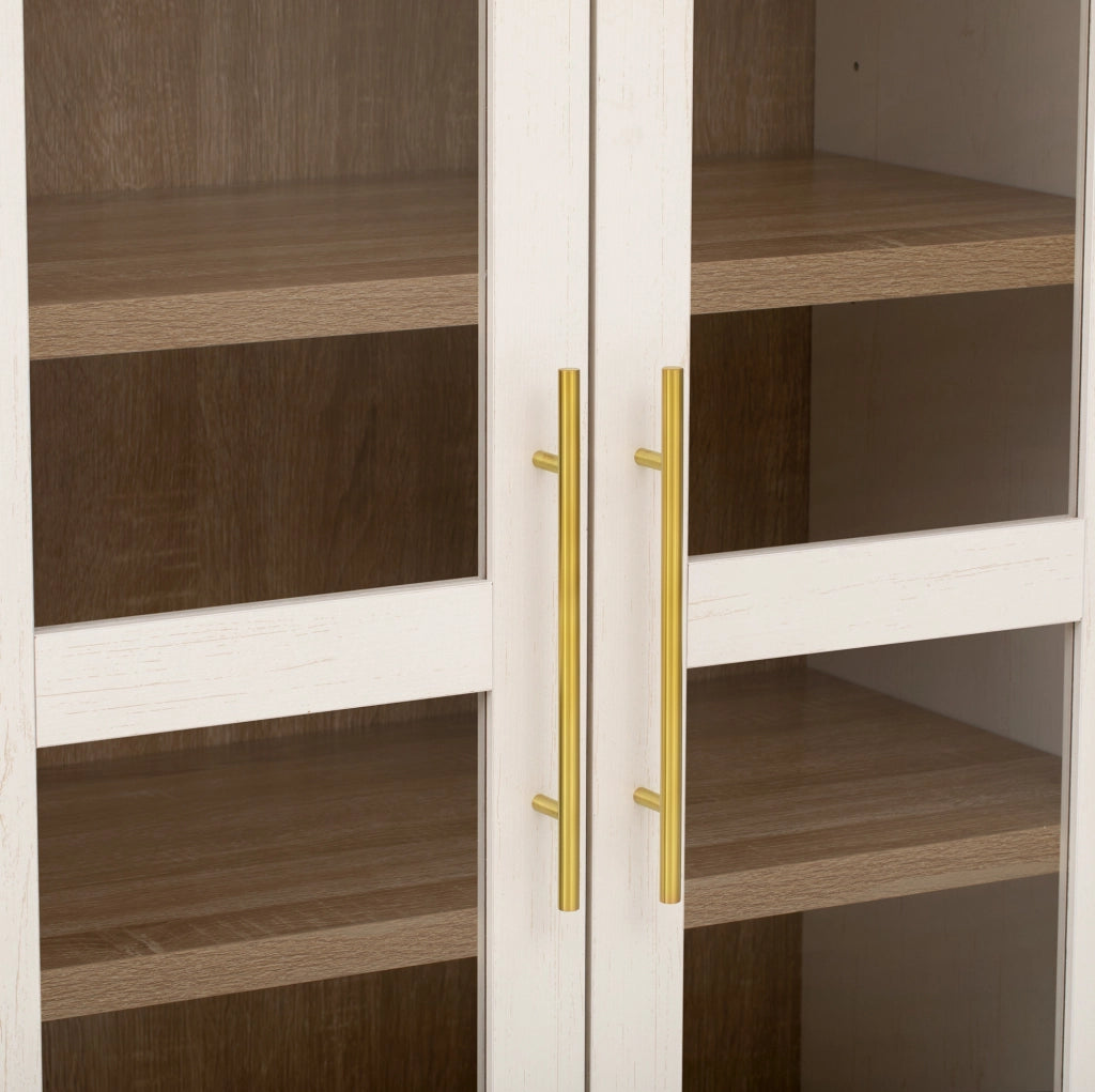 Credenza alta con ripiani regolabili e cassetti 76,2 x 40,1 x 180 cm bianca