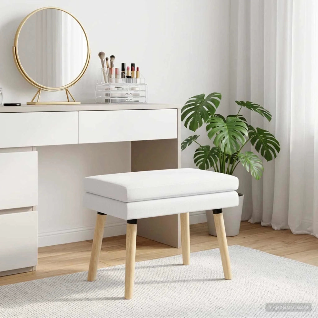 Panchina a doppio strato Bianco 60 x 40 x 46 cm Tessuto 42038428