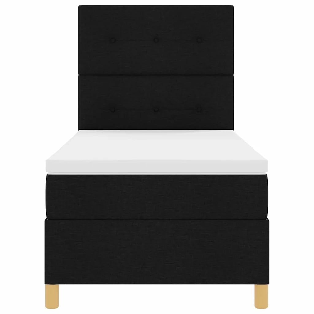 Letto a Sorgente LED con materasso Nero 100 x 200 cm Tessuto 3343077