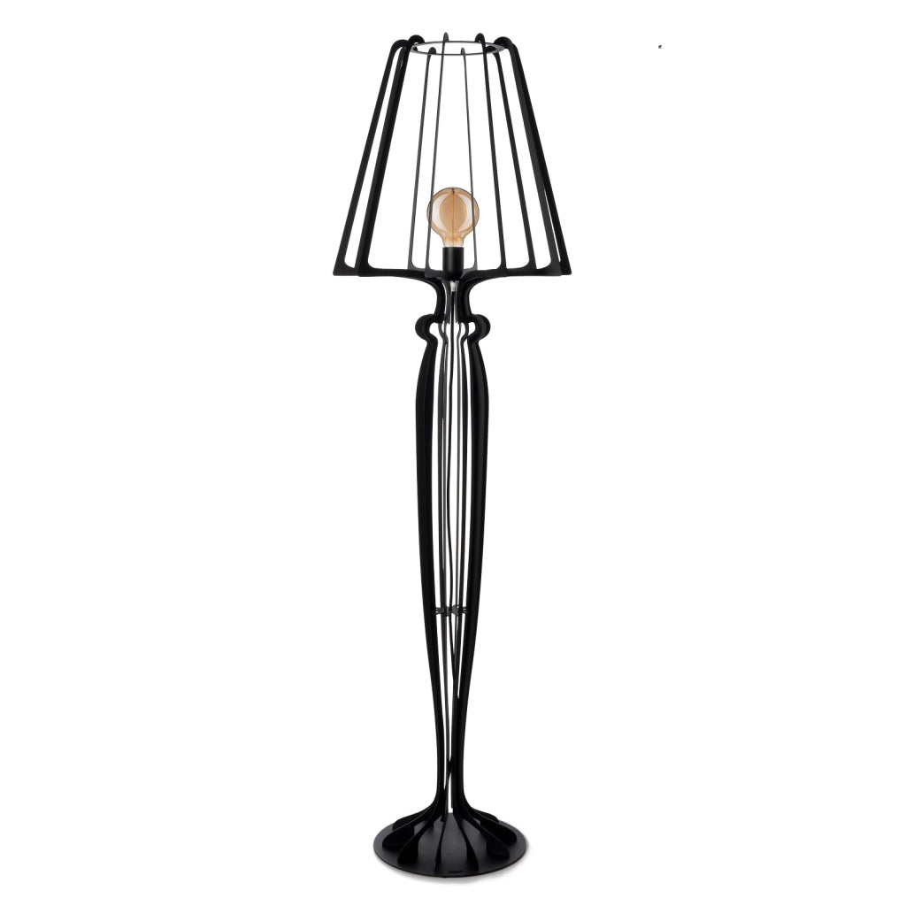 Lampada moderna da terra per soggiorno Minerva Nero