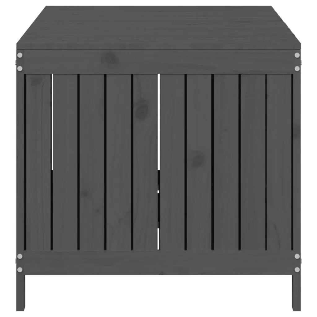 Contenitore da Giardino Grigio 147x68x64 cm Legno Massello Pino